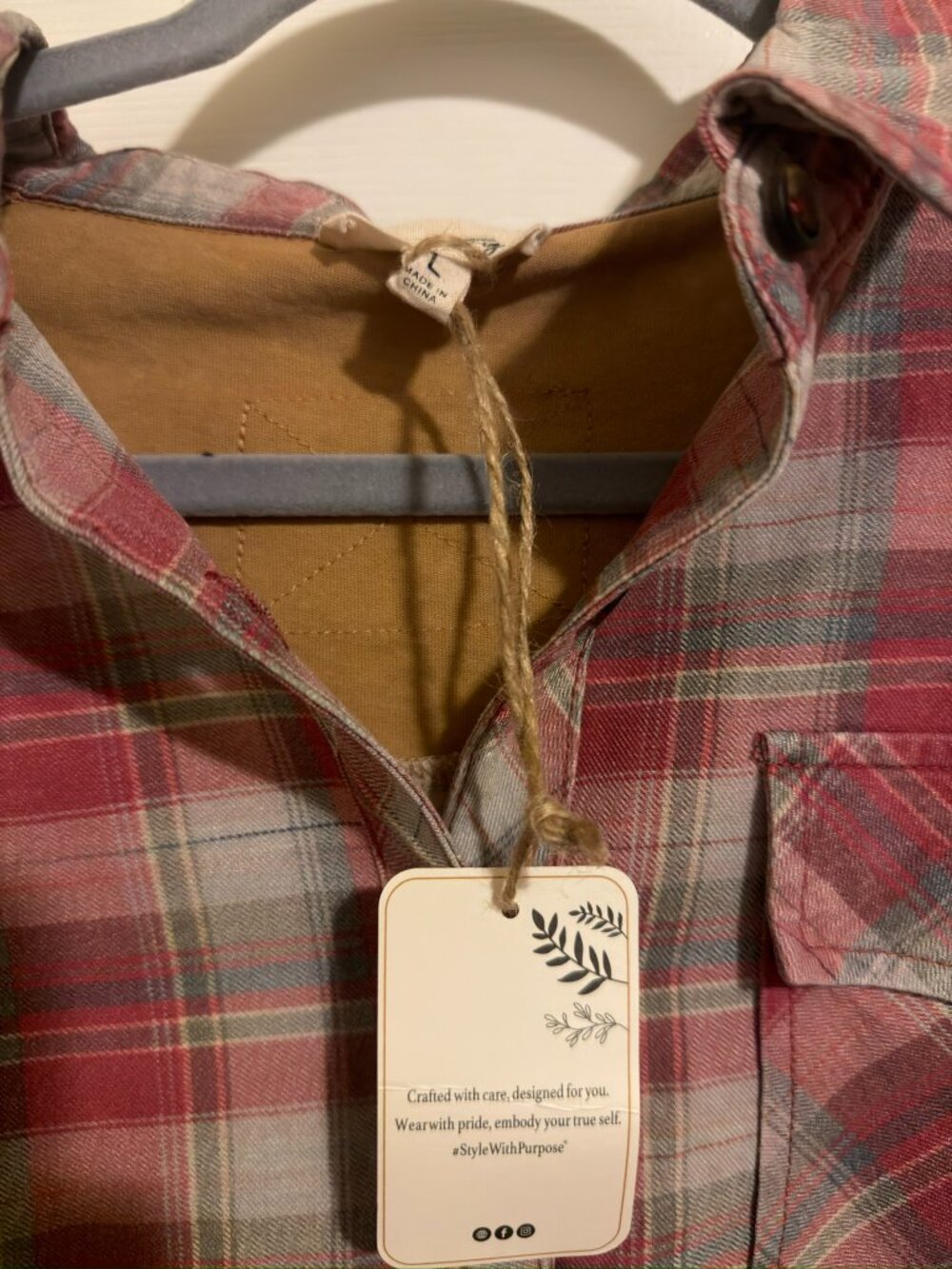 Sage & Fig Plaid Patchwork Star Button Down Shacket XL NWT - Picture 2 of 5